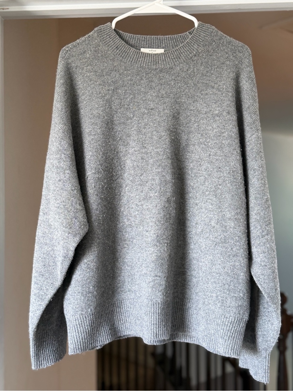 Wilfred Essential Wool Cashmere Isabelle Sweater Gray. Size Medium